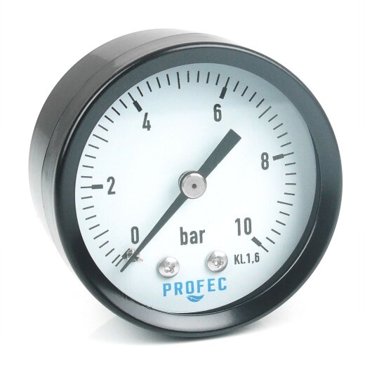 Manometer 50 mm Gehäuse, Anschluss hinten 1/4", 0 - 6 bar  | Profec