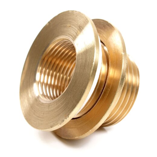 Messing Regentonnendurchführung Außengewinde 3/4" x Innengewinde x 1/2"