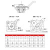 Edelstahl-Kugelhahn mit ISO-Top für Antriebe 2x IG 1/2" (20,96 mm)