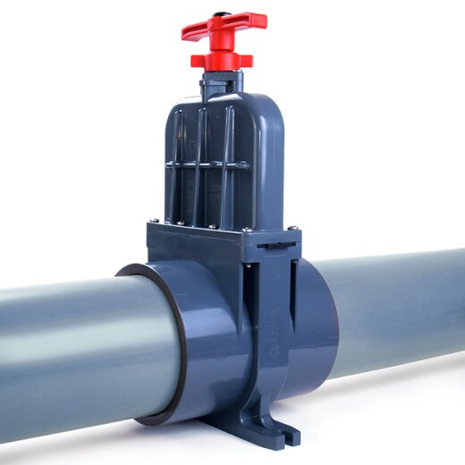 PVC Absperrschieber / Zugschieber 2x Klebemuffe