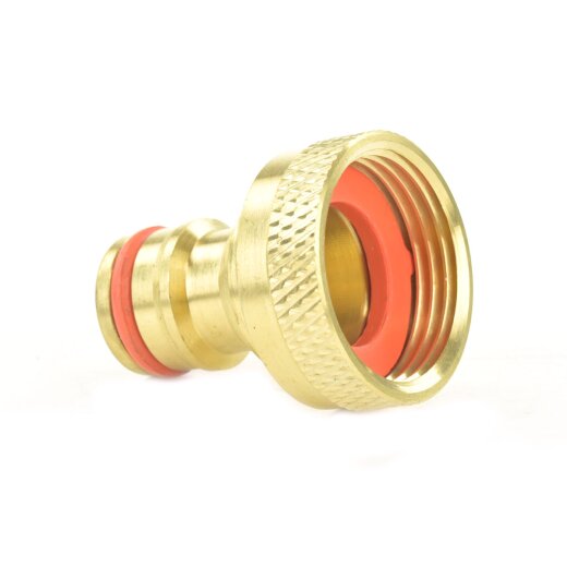 Hahnanschluss mit Innengewinde und Klickstecker Messing 3/4" (26,44 mm)