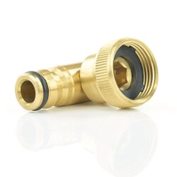 Hahnanschluss mit Innengewinde 3/4" und Klickstecker 90° Messing