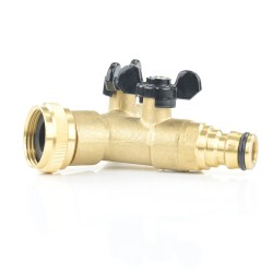 3-Wege Ventil 1x Innengewinde 3/4" (26,44 mm), 2x Klickstecker Messing